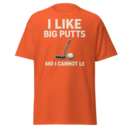 I Like Big Putts T-Shirt - Funny Golf Pun Graphic Tee - Orange - T-Shirts Online