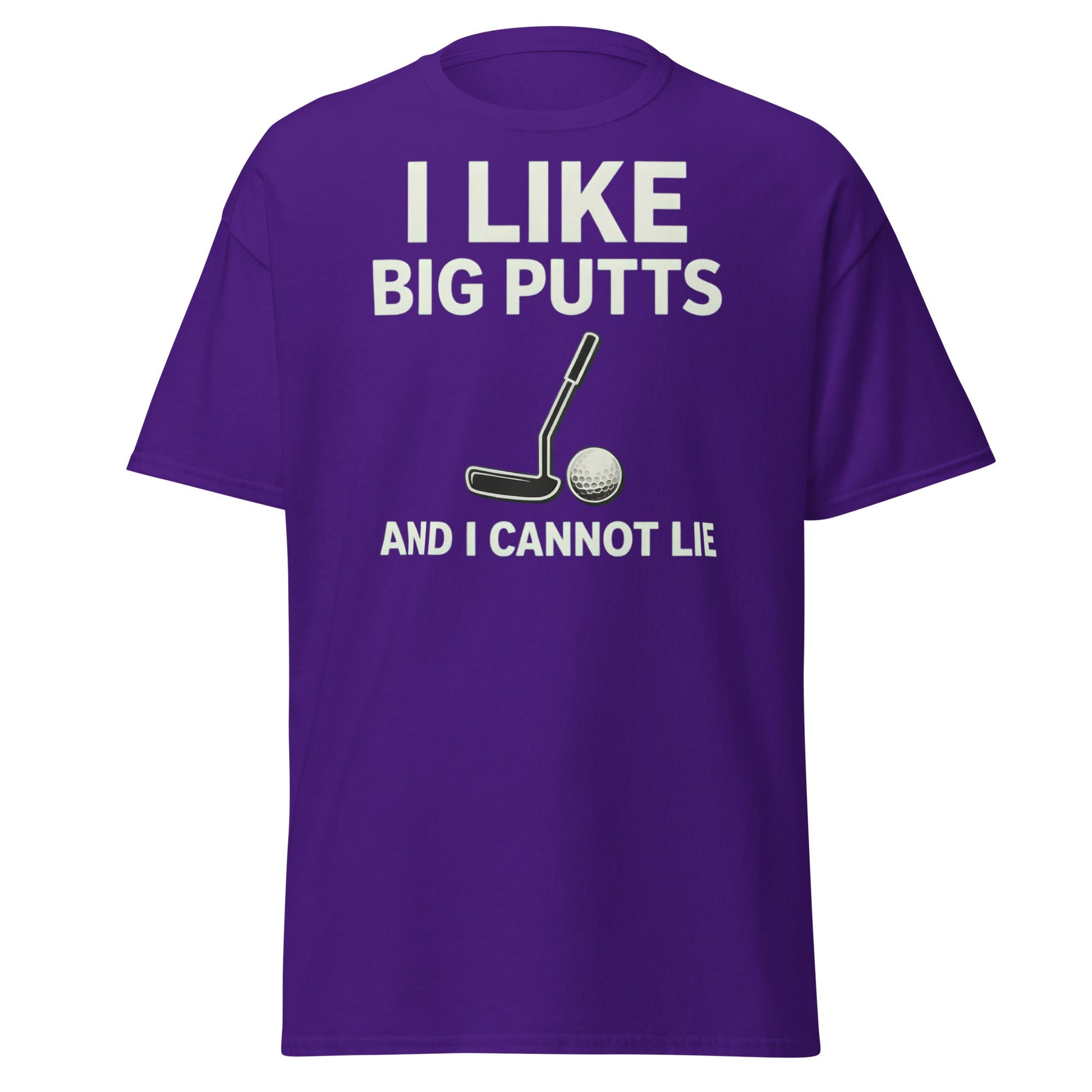 I Like Big Putts T-Shirt - Funny Golf Pun Graphic Tee - Purple - T-Shirts Online