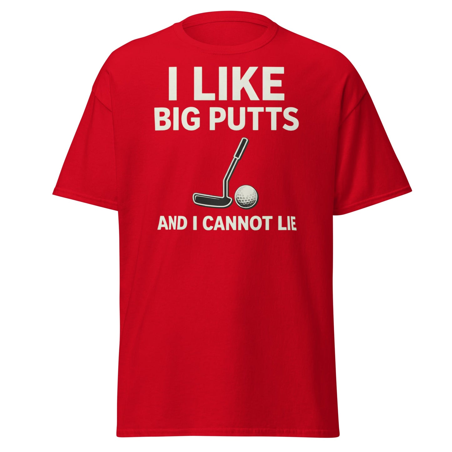 I Like Big Putts T-Shirt - Funny Golf Pun Graphic Tee - Red - T-Shirts Online