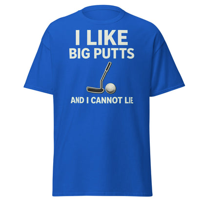 I Like Big Putts T-Shirt - Funny Golf Pun Graphic Tee - Royal - T-Shirts Online