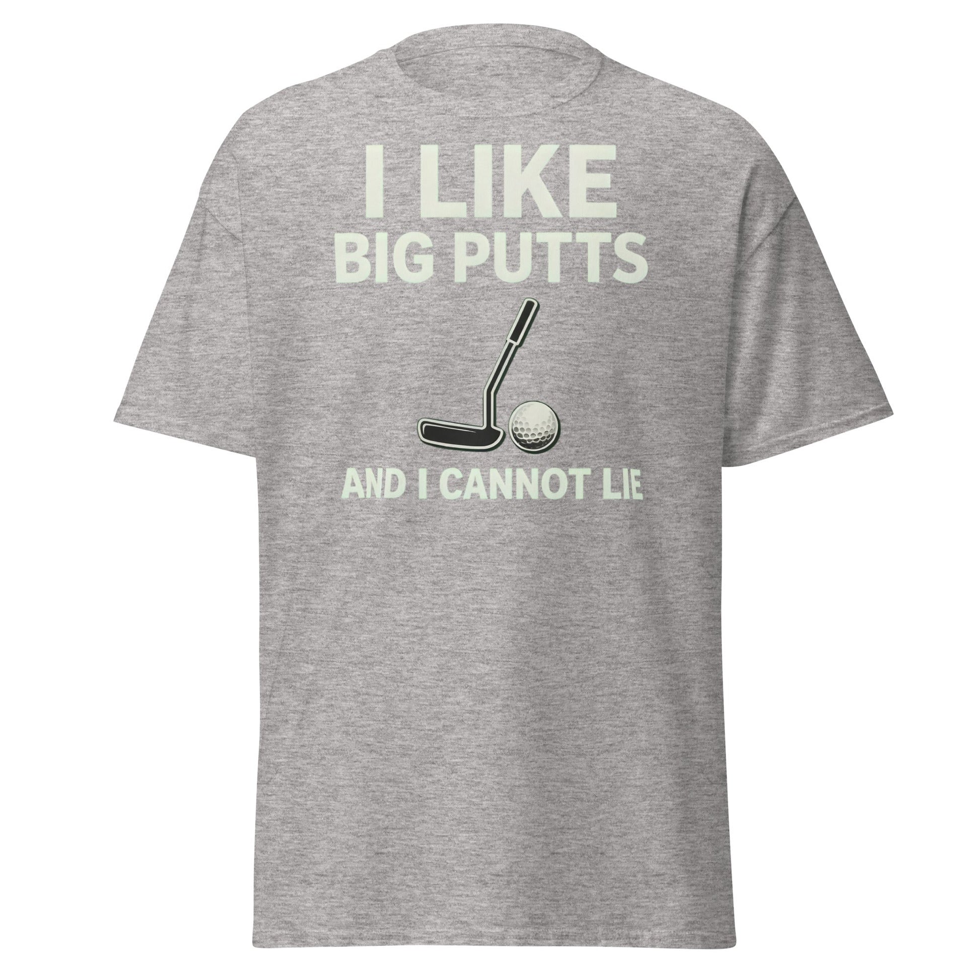 I Like Big Putts T-Shirt - Funny Golf Pun Graphic Tee - Sport Grey - T-Shirts Online