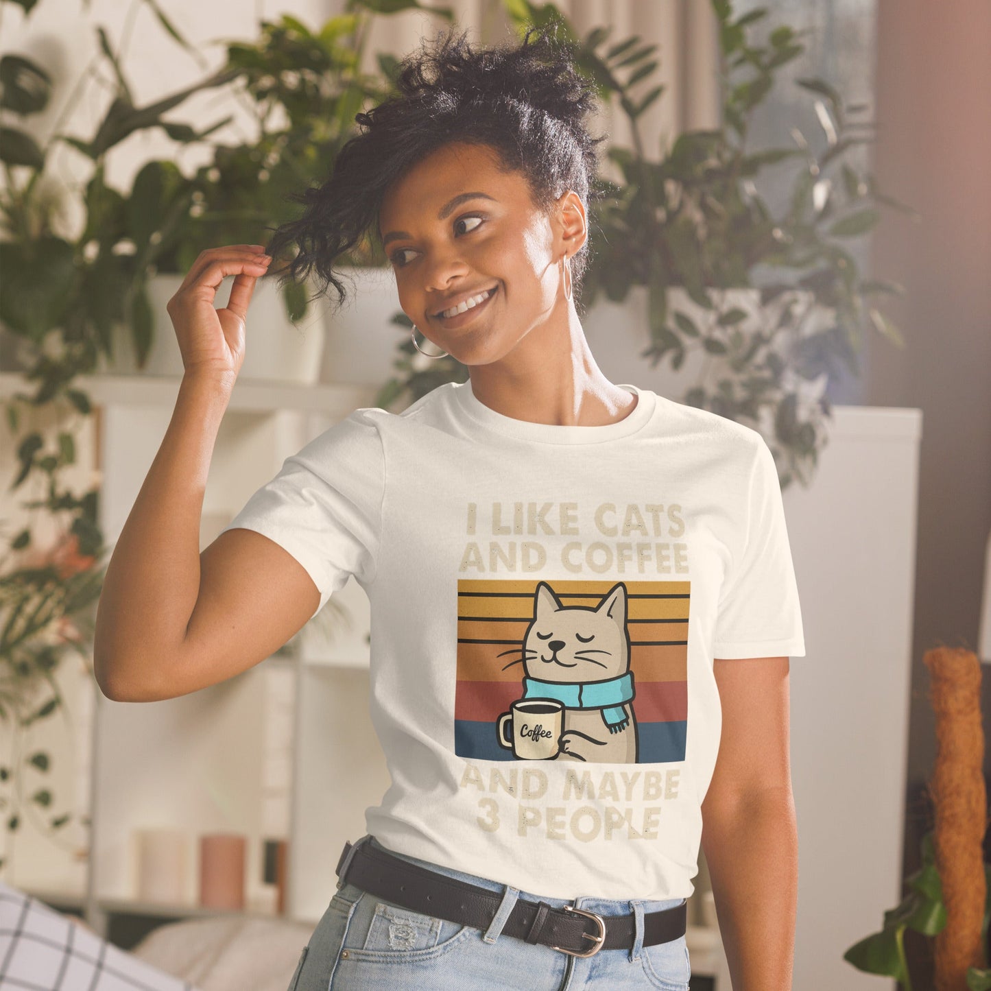 I Like Cats, Coffee and Maybe 3 People T-Shirt - Natural - T-Shirts Online