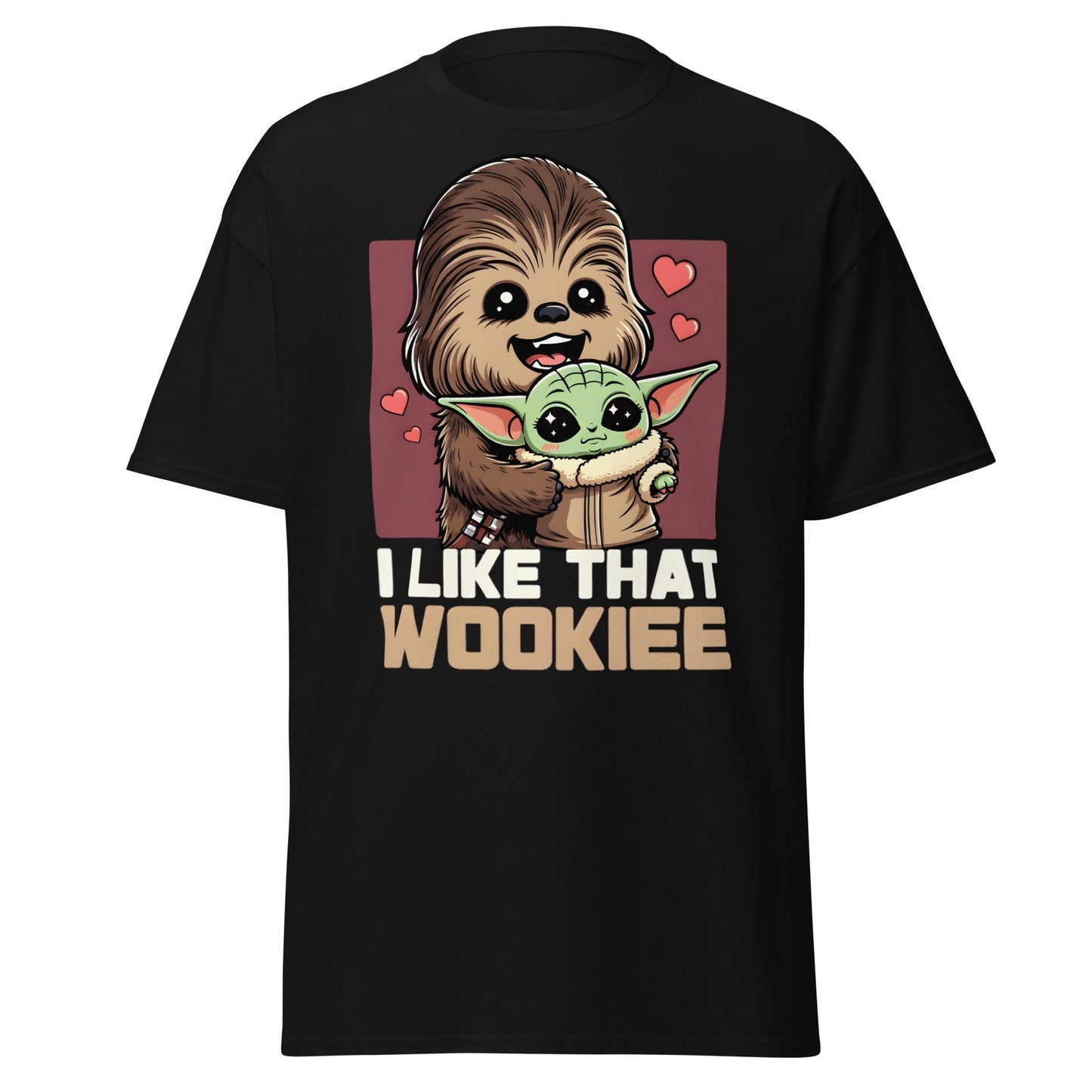 I Like That Wookiee T-Shirt - Cute Grogu & Chewbacca Tee - Black - T-Shirts Online