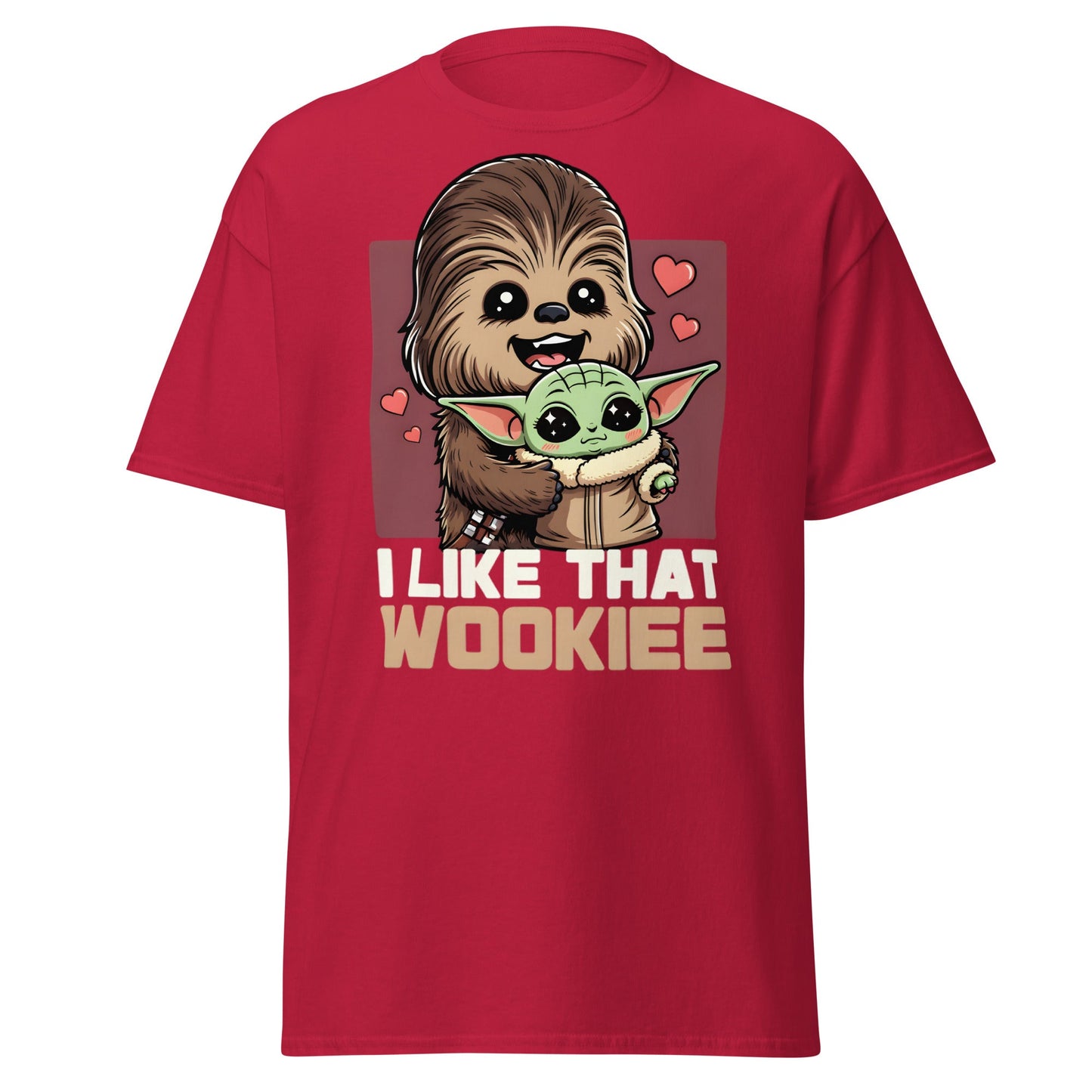 I Like That Wookiee T-Shirt - Cute Grogu & Chewbacca Tee - Cardinal - T-Shirts Online