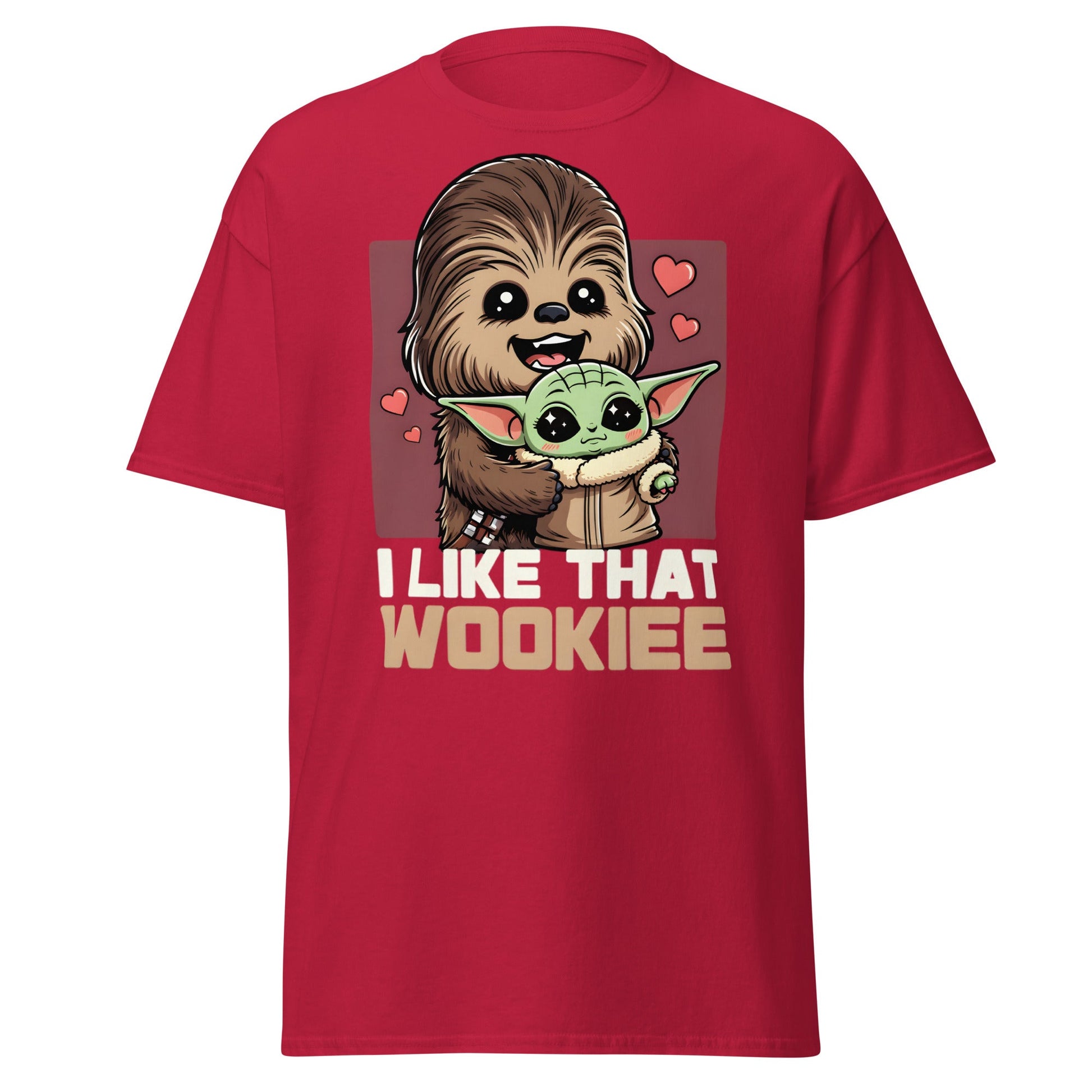 I Like That Wookiee T-Shirt - Cute Grogu & Chewbacca Tee - Cardinal - T-Shirts Online