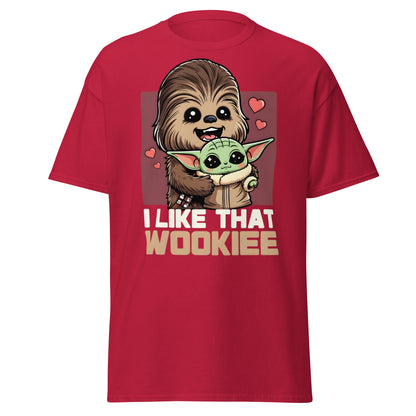I Like That Wookiee T-Shirt - Cute Grogu & Chewbacca Tee - Cardinal - T-Shirts Online