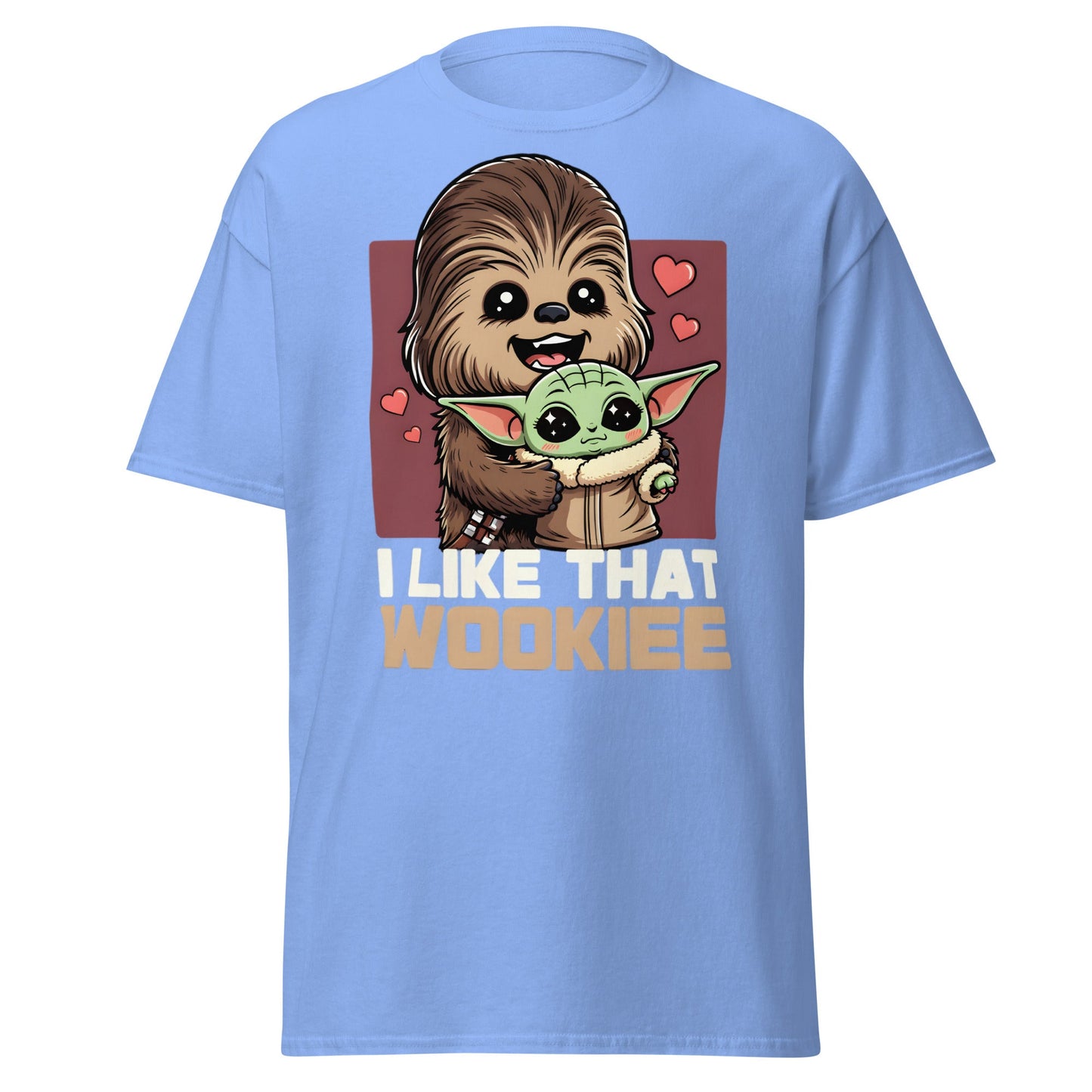 I Like That Wookiee T-Shirt - Cute Grogu & Chewbacca Tee - Carolina Blue - T-Shirts Online