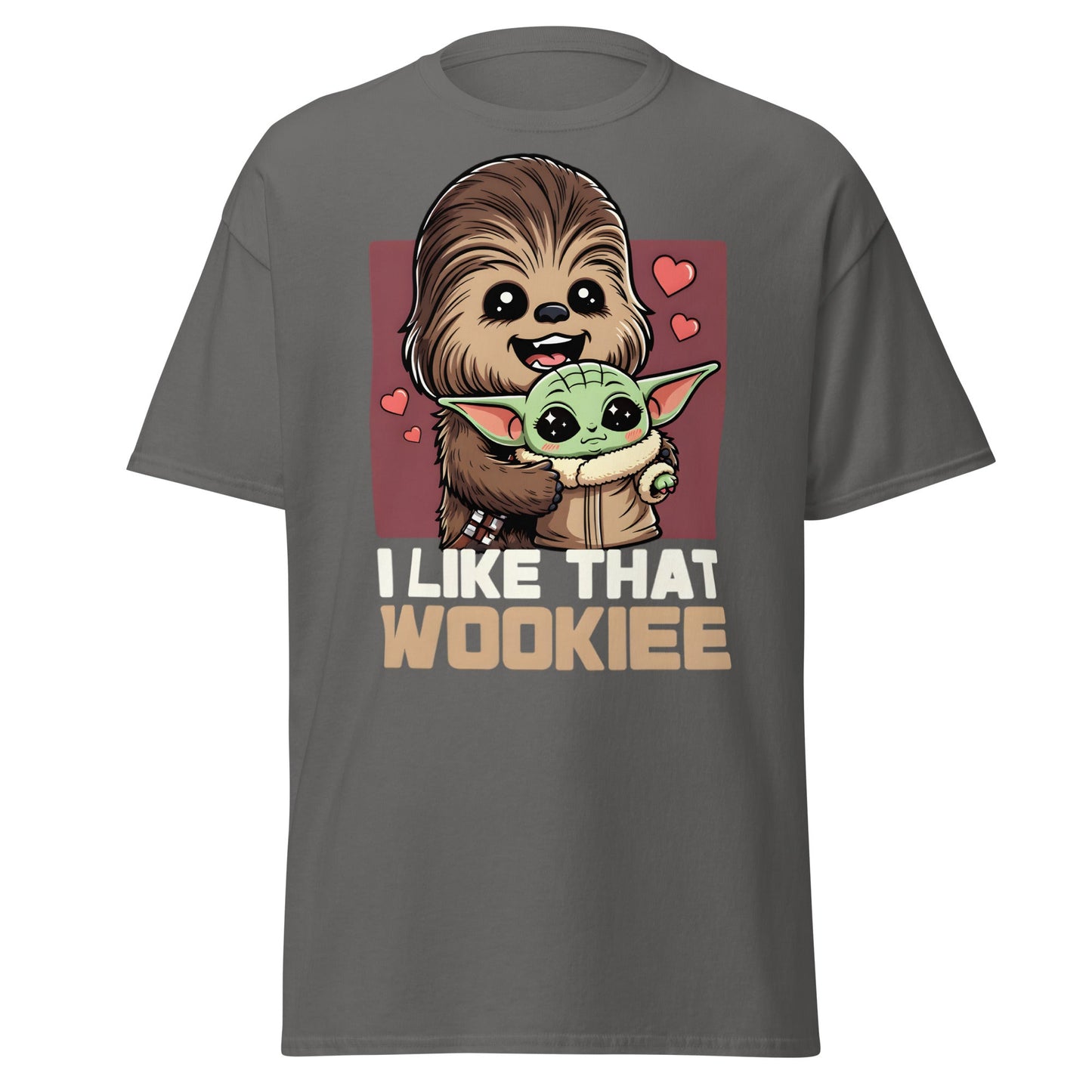 I Like That Wookiee T-Shirt - Cute Grogu & Chewbacca Tee - Charcoal - T-Shirts Online