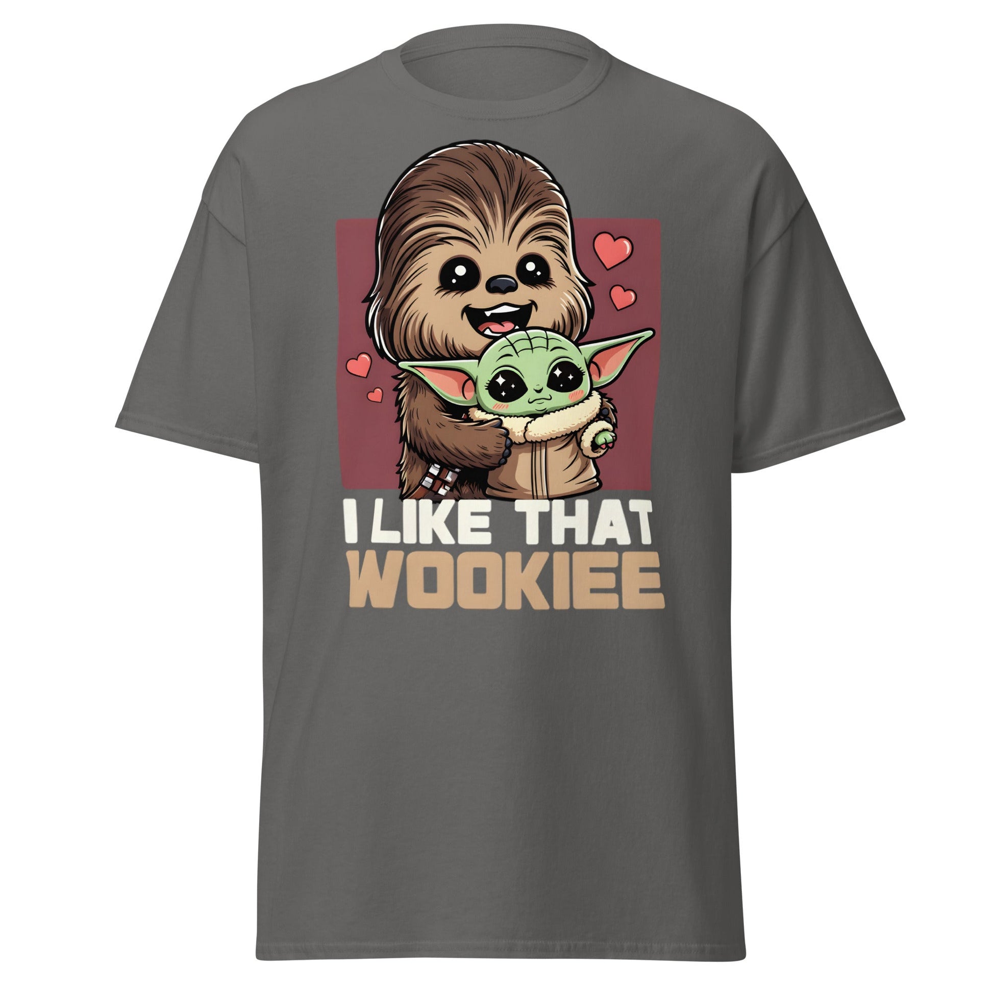 I Like That Wookiee T-Shirt - Cute Grogu & Chewbacca Tee - Charcoal - T-Shirts Online