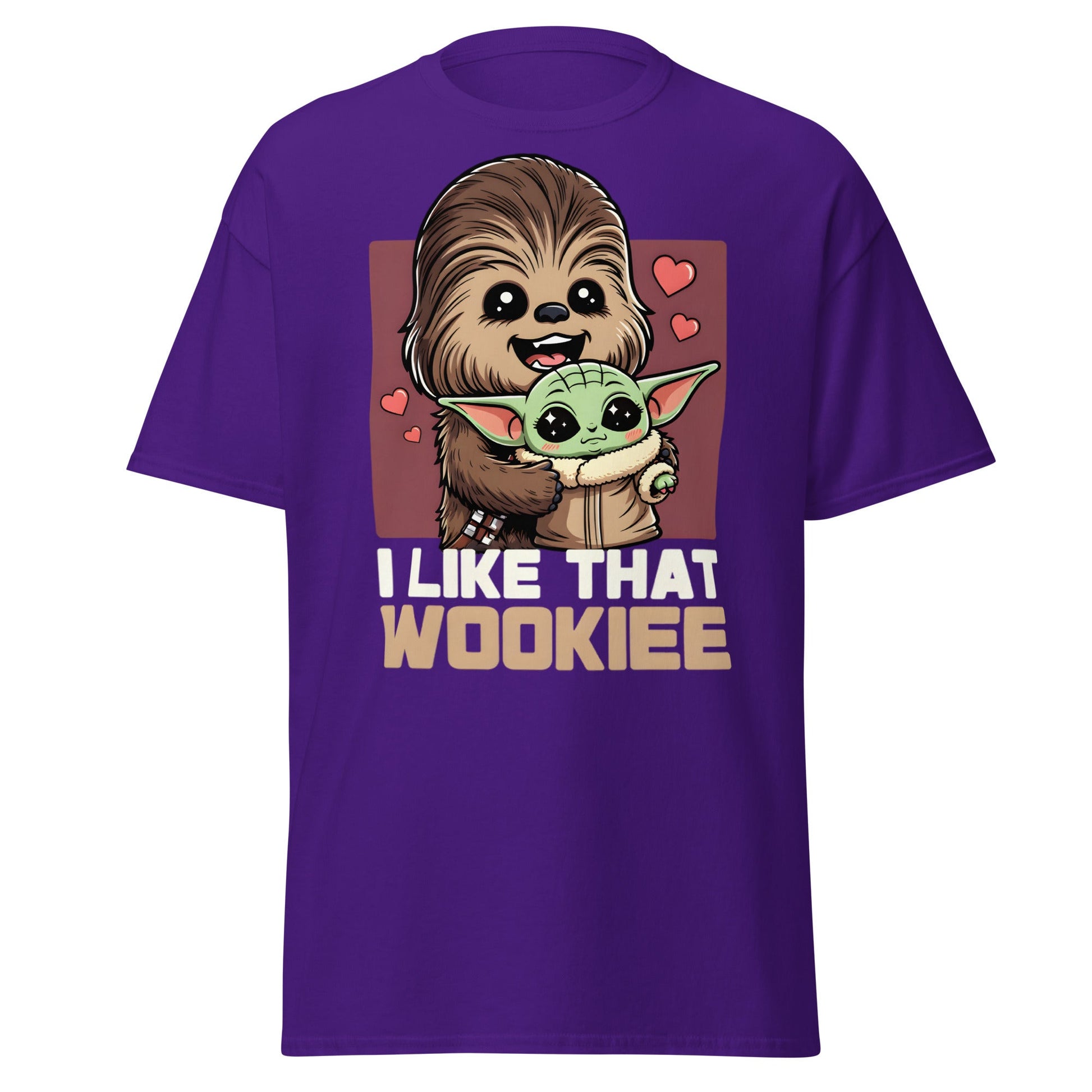 I Like That Wookiee T-Shirt - Cute Grogu & Chewbacca Tee - Purple - T-Shirts Online