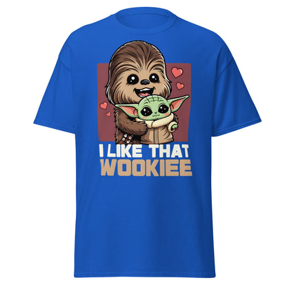 I Like That Wookiee T-Shirt - Cute Grogu & Chewbacca Tee - Royal - T-Shirts Online