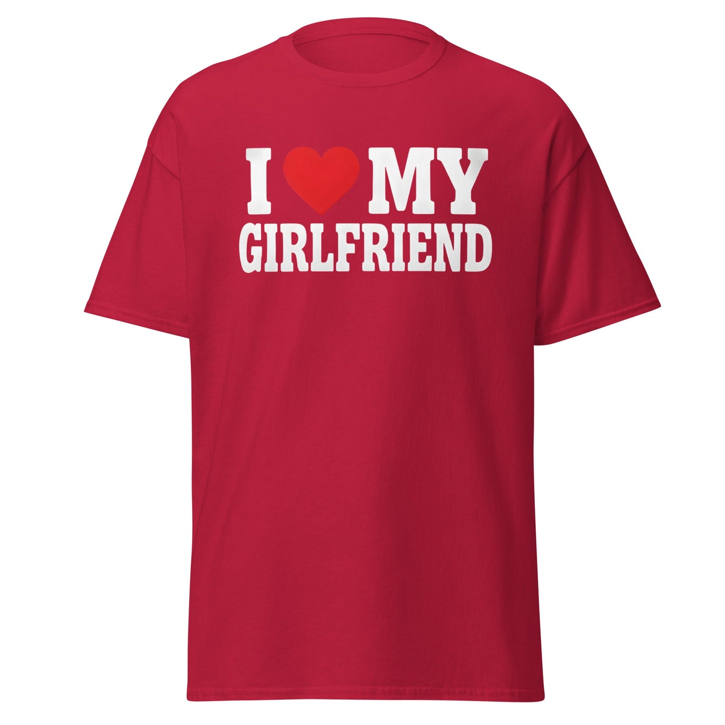 I Love My Girlfriend T-Shirt – Cute Romantic Heart Tee - Cardinal - T-Shirts Online
