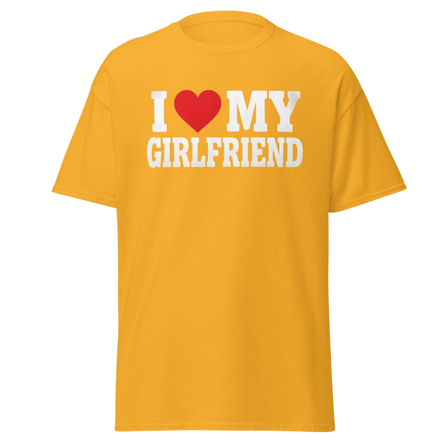 I Love My Girlfriend T-Shirt – Cute Romantic Heart Tee - Gold - T-Shirts Online