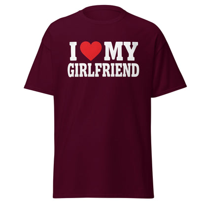 I Love My Girlfriend T-Shirt – Cute Romantic Heart Tee - Maroon - T-Shirts Online