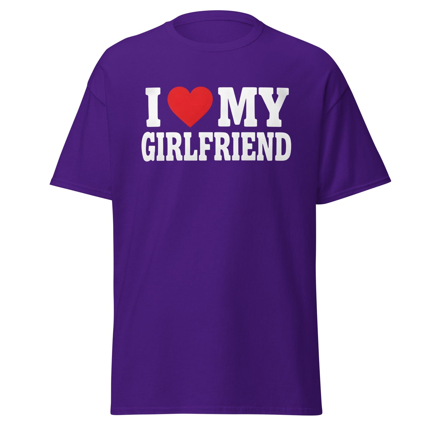 I Love My Girlfriend T-Shirt – Cute Romantic Heart Tee - Purple - T-Shirts Online