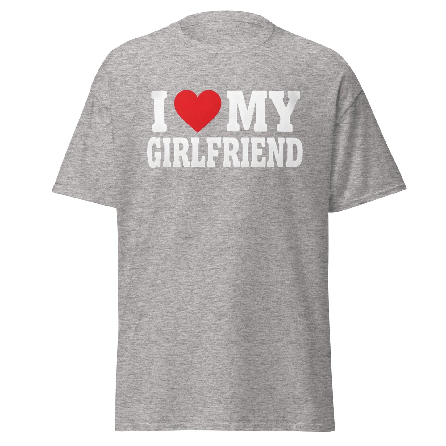 I Love My Girlfriend T-Shirt – Cute Romantic Heart Tee - Sport Grey - T-Shirts Online