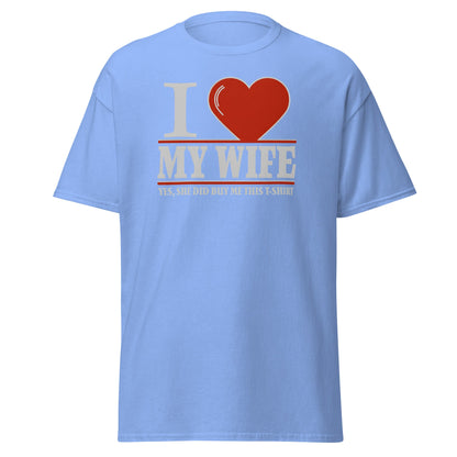 I Love My Wife T-Shirt | Funny Husband Gift Tee - Carolina Blue - T-Shirts Online