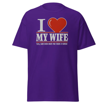 I Love My Wife T-Shirt | Funny Husband Gift Tee - Purple - T-Shirts Online