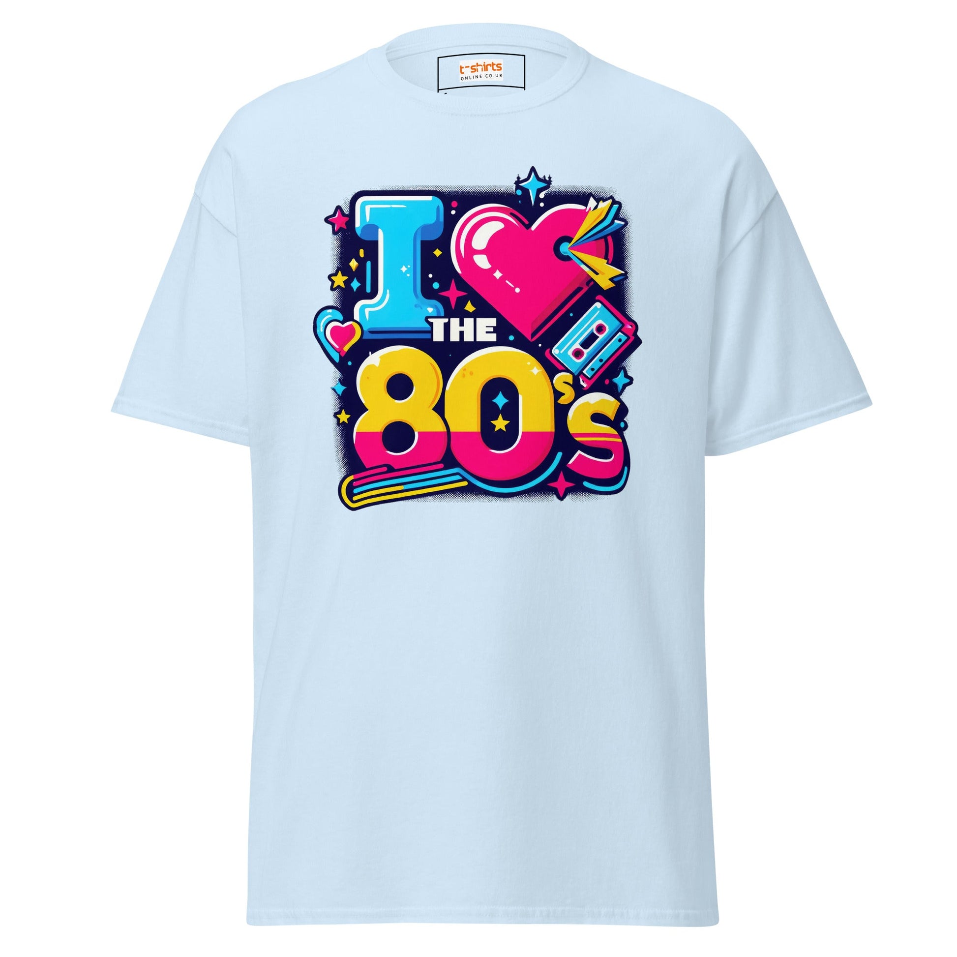 I Love the 80's | Retro T-Shirt - Light Blue - T-Shirts Online