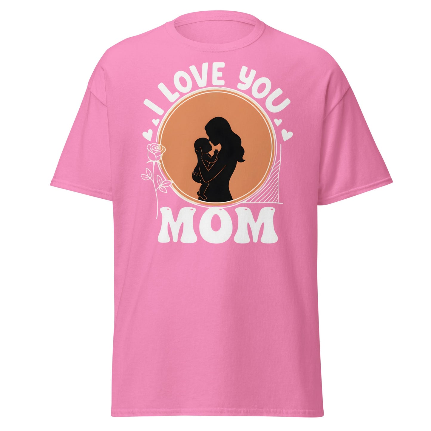I Love You Mom T-Shirt | Mother Child Silhouette Tee - Azalea - T-Shirts Online