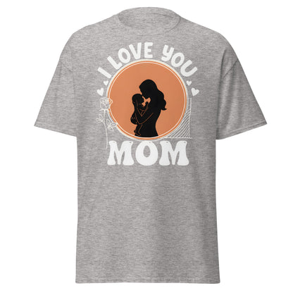 I Love You Mom T-Shirt | Mother Child Silhouette Tee - Sport Grey - T-Shirts Online