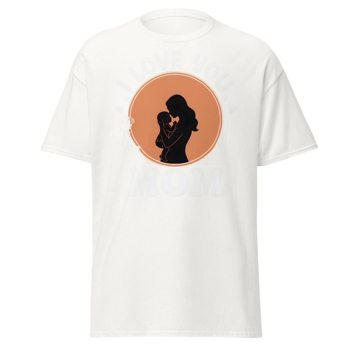 I Love You Mom T-Shirt | Mother Child Silhouette Tee - White - T-Shirts Online