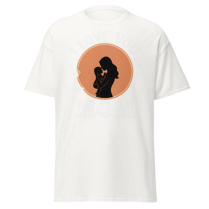I Love You Mom T-Shirt | Mother Child Silhouette Tee - White - T-Shirts Online