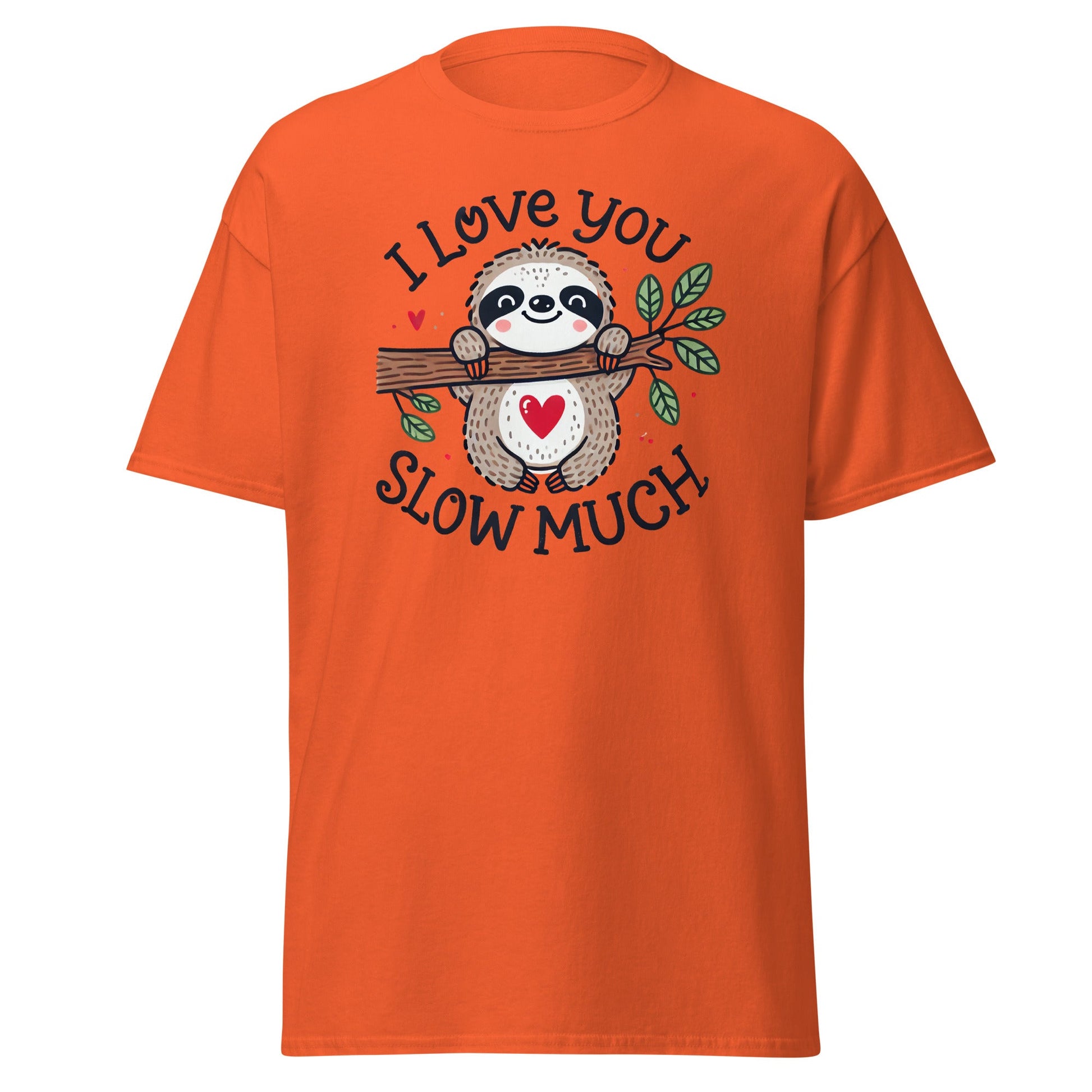 I Love You | Sloth T-Shirt - Orange - T-Shirts Online