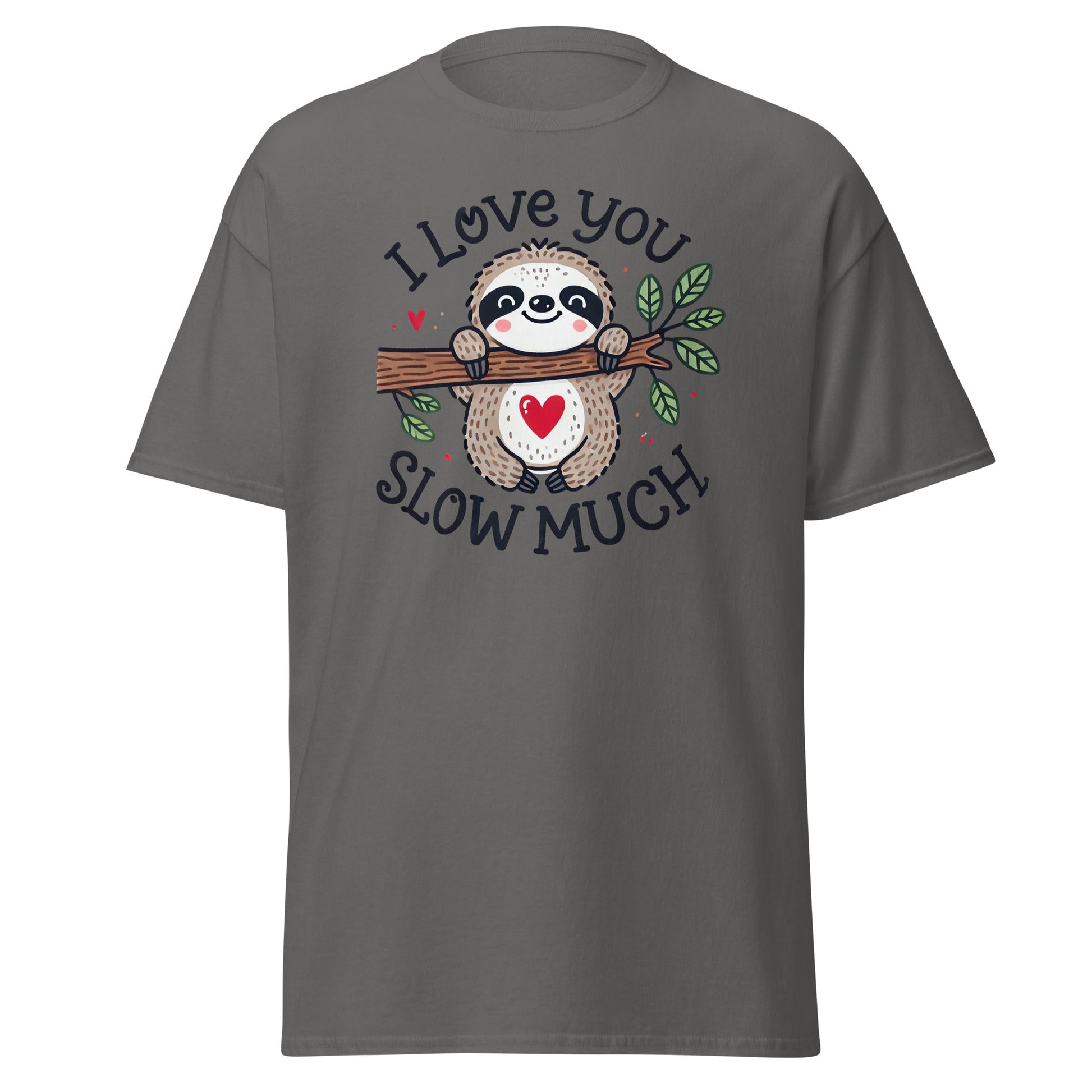 I Love You | Sloth T-Shirt - Charcoal - T-Shirts Online