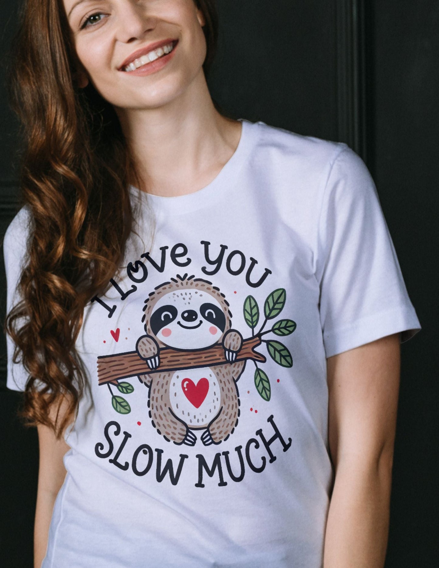 I Love You | Sloth T-Shirt - Black - T-Shirts Online