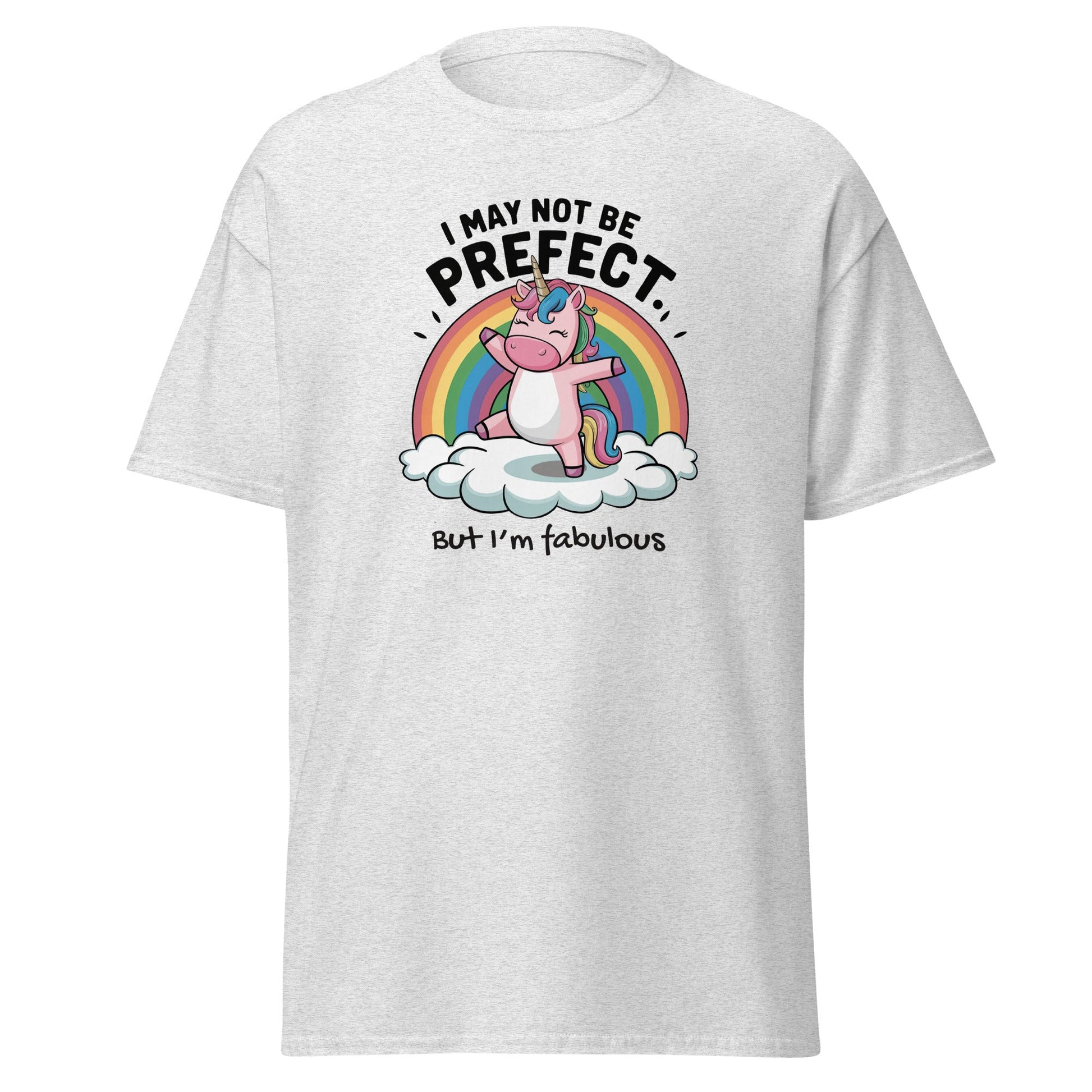 I May Not be Perfect | Unicorn T-Shirt - Ash - T-Shirts Online