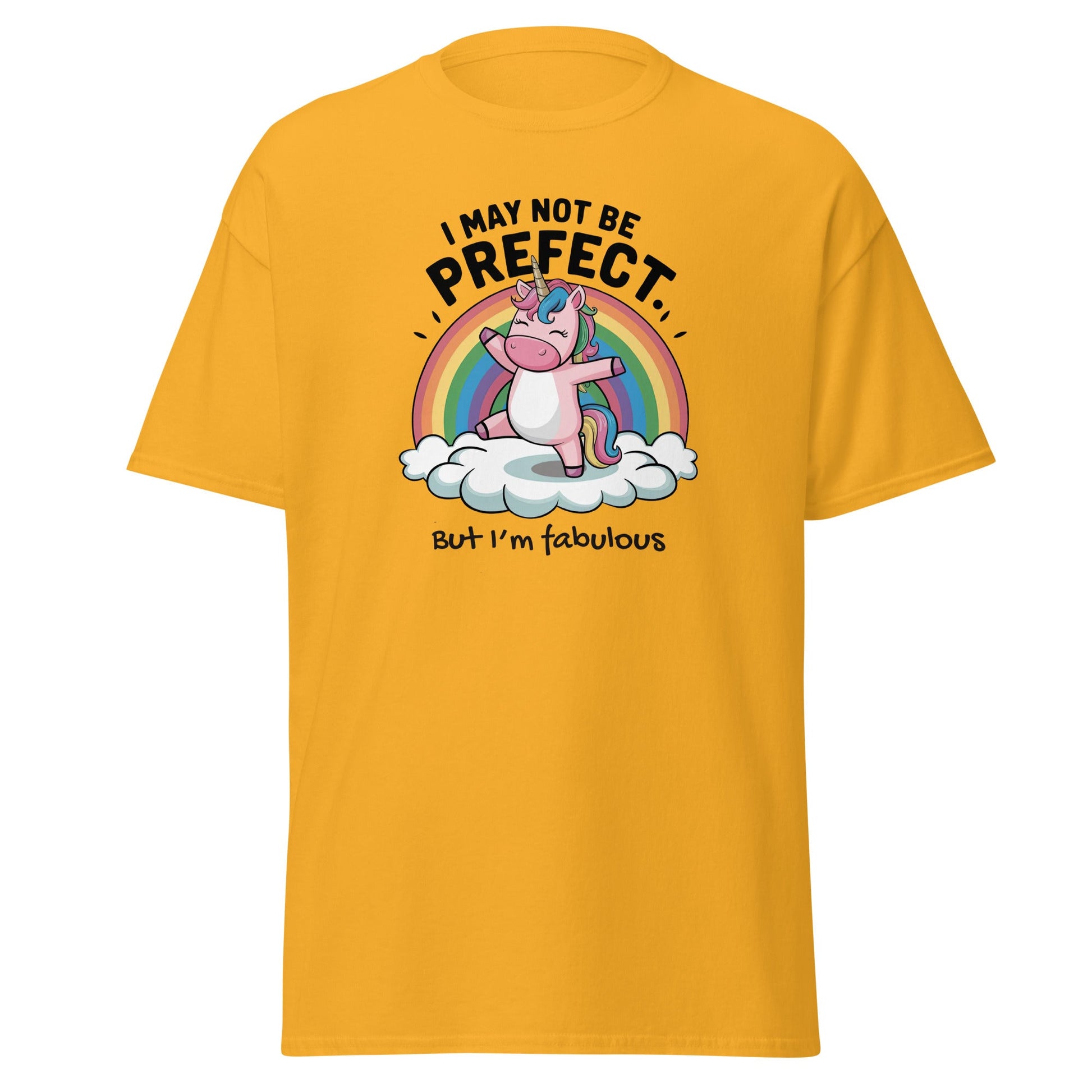 I May Not be Perfect | Unicorn T-Shirt - Gold - T-Shirts Online