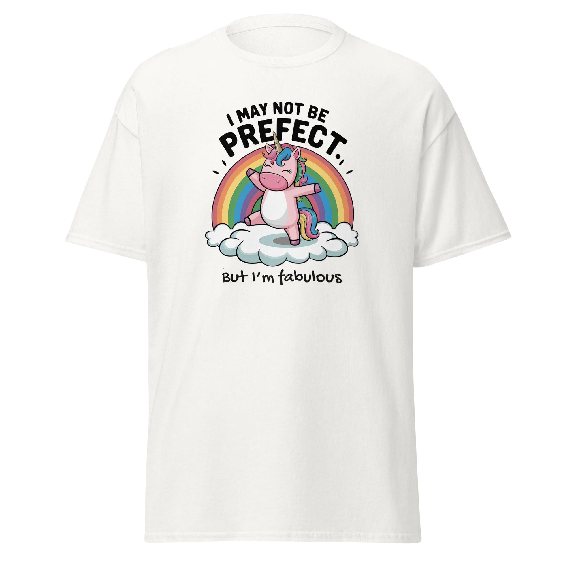 I May Not be Perfect | Unicorn T-Shirt - White - T-Shirts Online