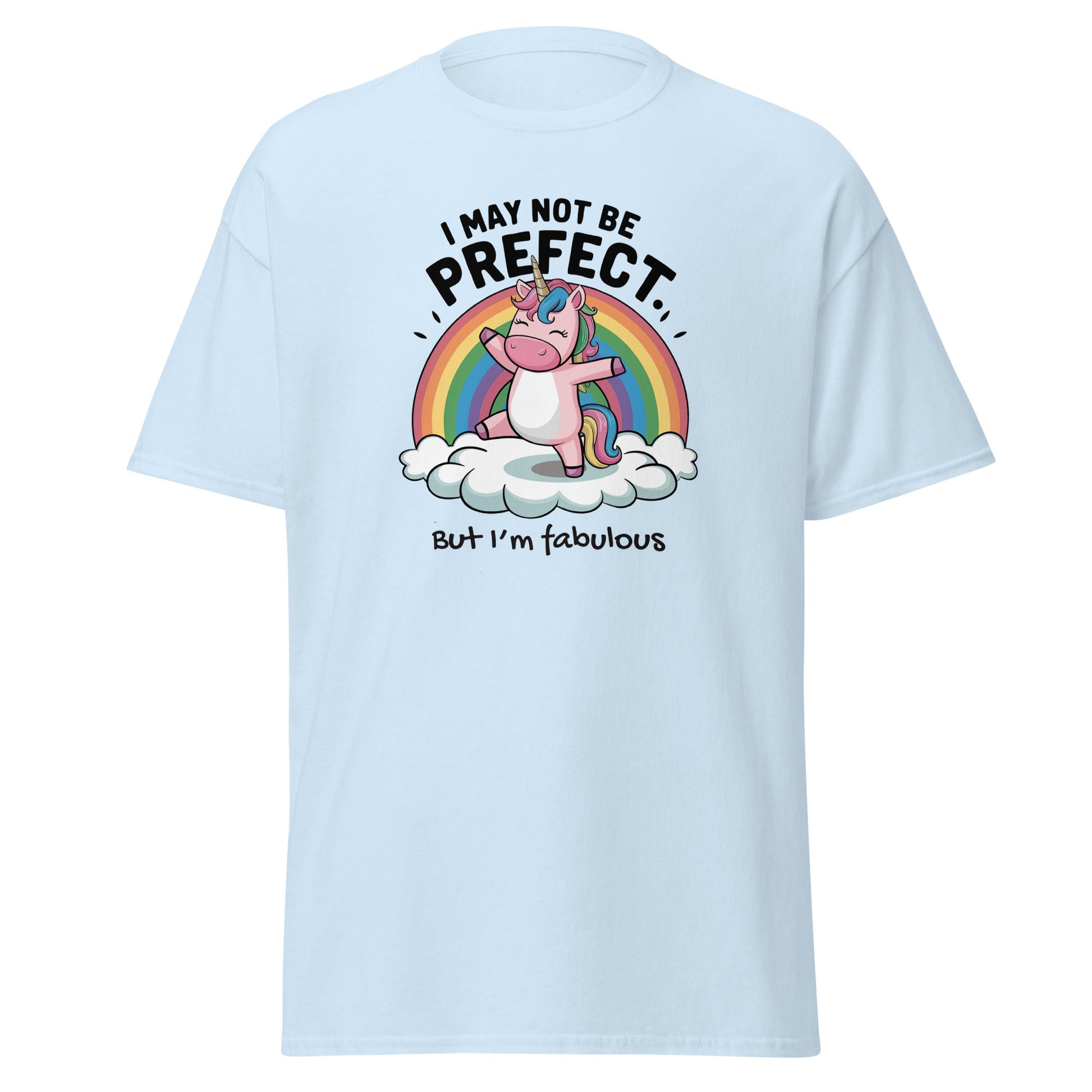 I May Not be Perfect | Unicorn T-Shirt - Light Blue - T-Shirts Online
