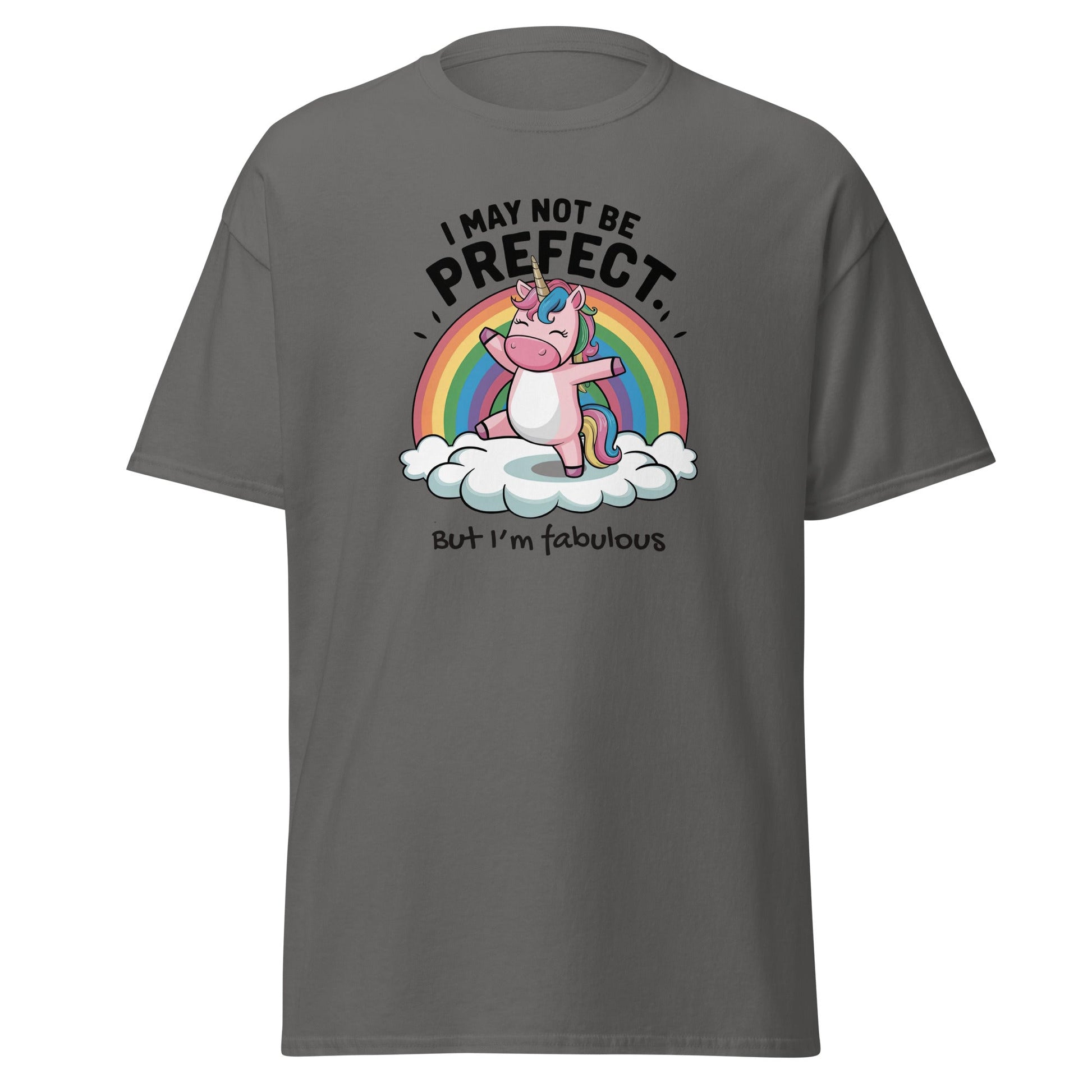 I May Not be Perfect | Unicorn T-Shirt - Charcoal - T-Shirts Online