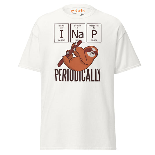 I NaP Periodically T-Shirt – Funny Science Sloth Tee - White - T-Shirts Online