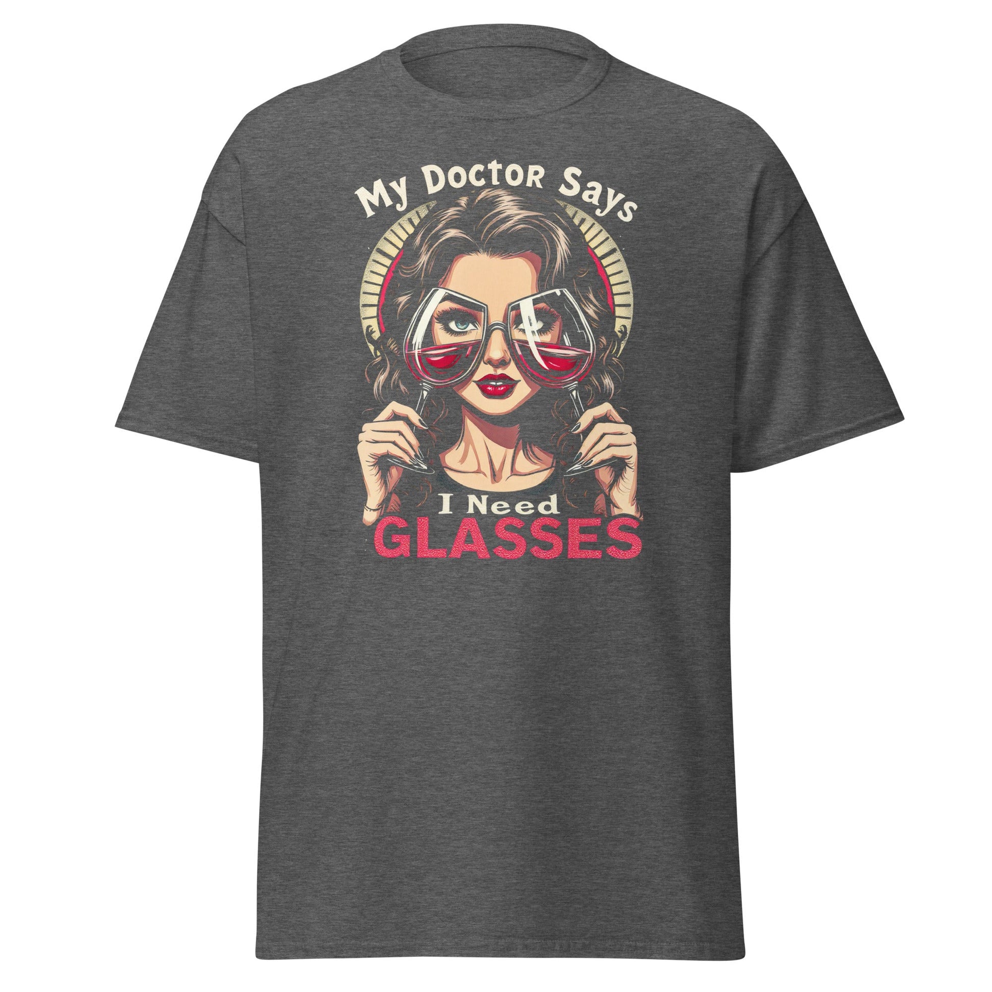 I Need Glasses | Retro T-Shirt - Dark Heather - T-Shirts Online