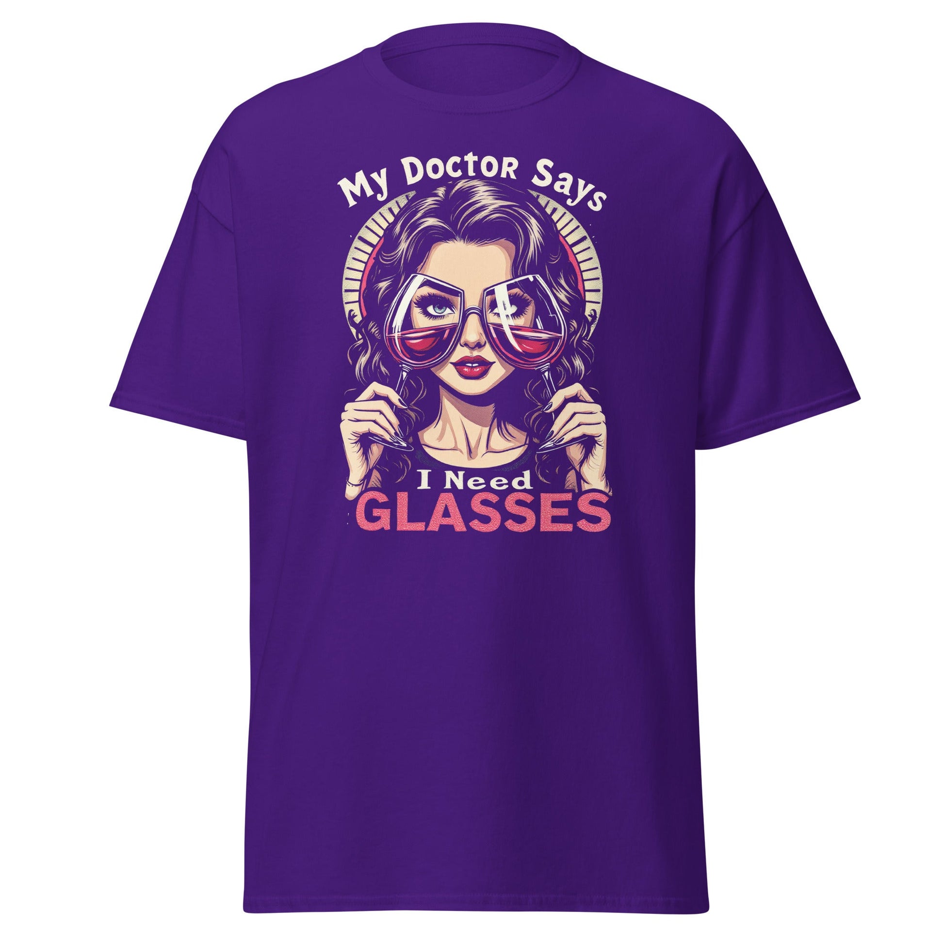 I Need Glasses | Retro T-Shirt - Purple - T-Shirts Online