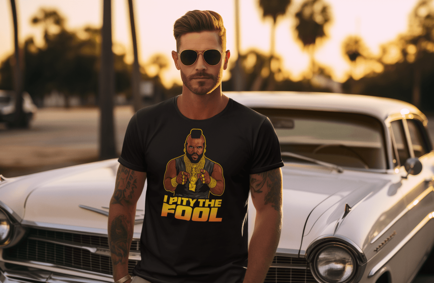 I Pity the Fool T-Shirt | Classic Tough Guy Quote Tee - Black - T-Shirts Online
