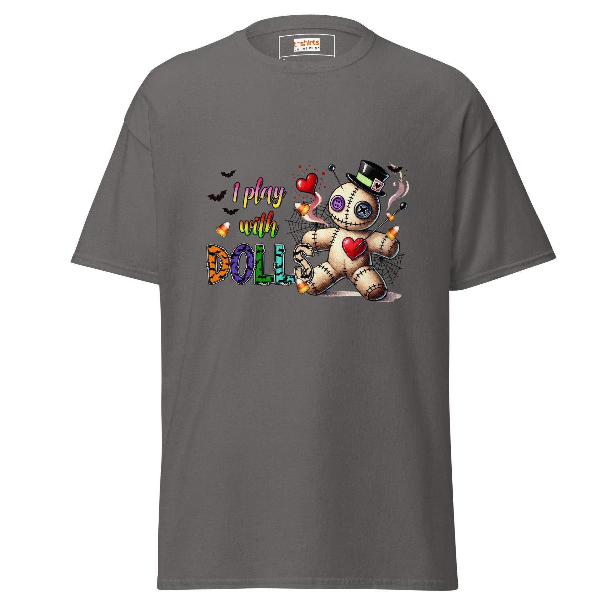 I Play with Dolls | Voodoo Doll T-Shirt - Charcoal - T-Shirts Online