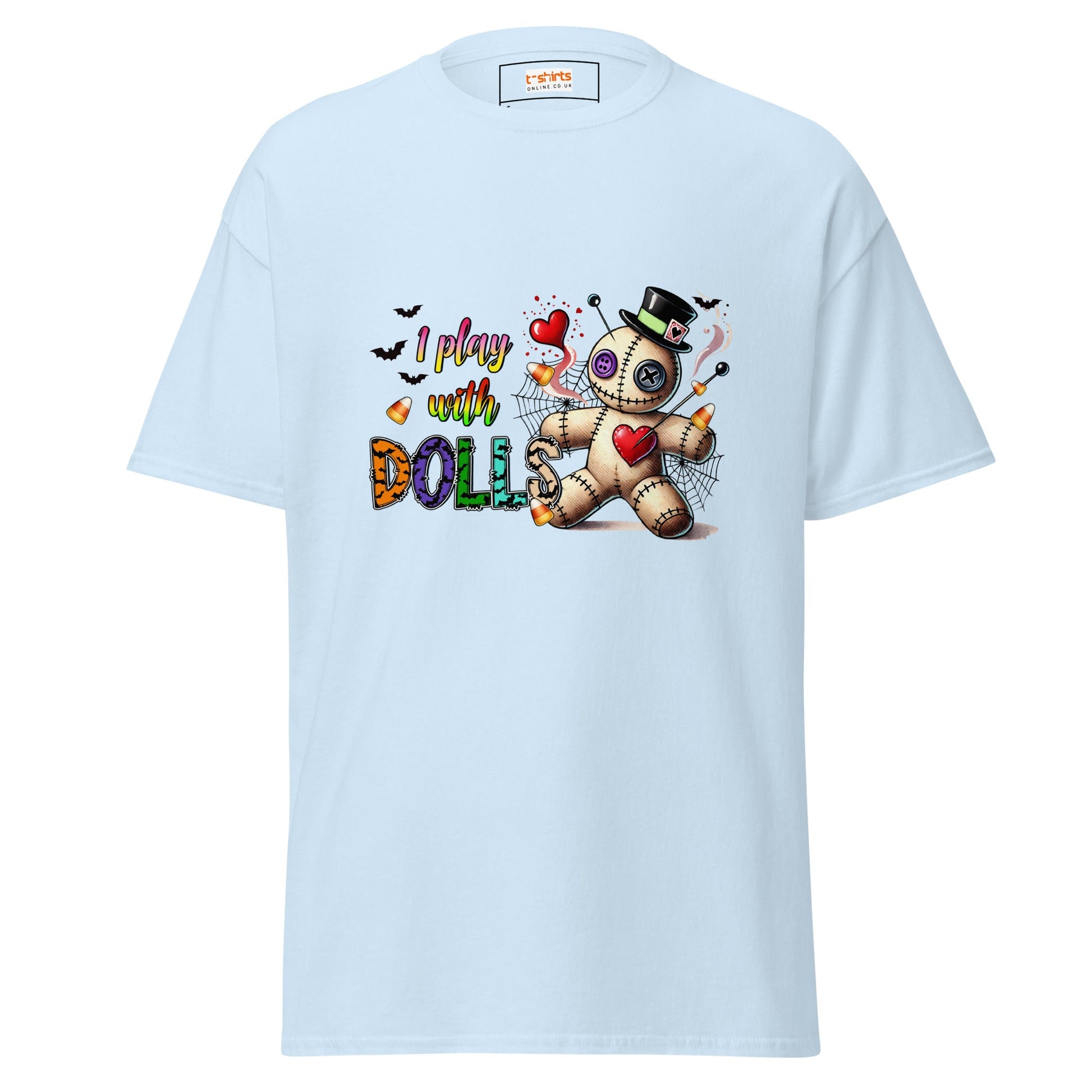 I Play with Dolls | Voodoo Doll T-Shirt - Light Blue - T-Shirts Online