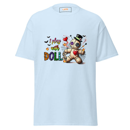 I Play with Dolls | Voodoo Doll T-Shirt - Light Blue - T-Shirts Online