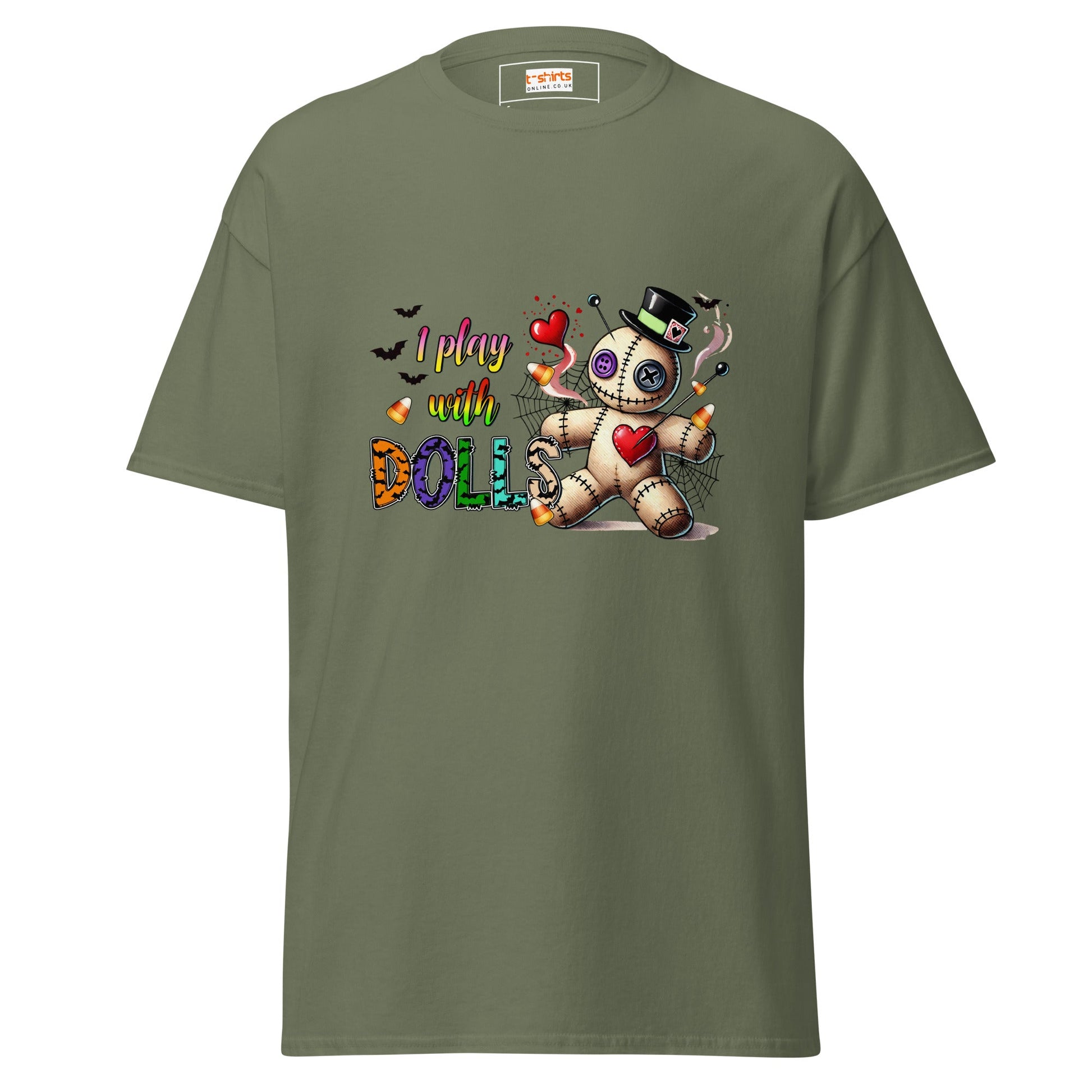I Play with Dolls | Voodoo Doll T-Shirt - Military Green - T-Shirts Online