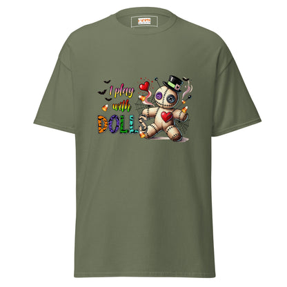 I Play with Dolls | Voodoo Doll T-Shirt - Military Green - T-Shirts Online