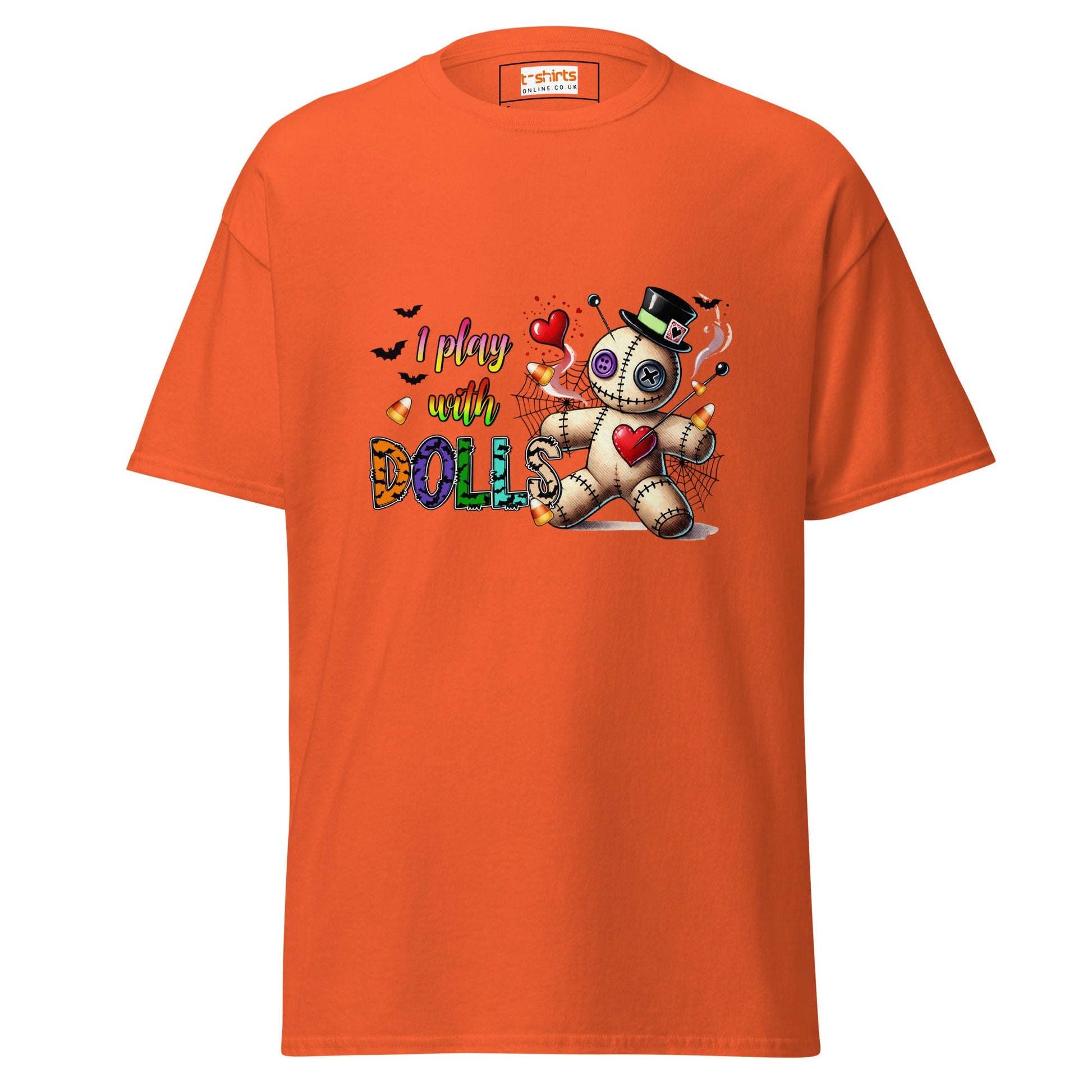 I Play with Dolls | Voodoo Doll T-Shirt - Orange - T-Shirts Online