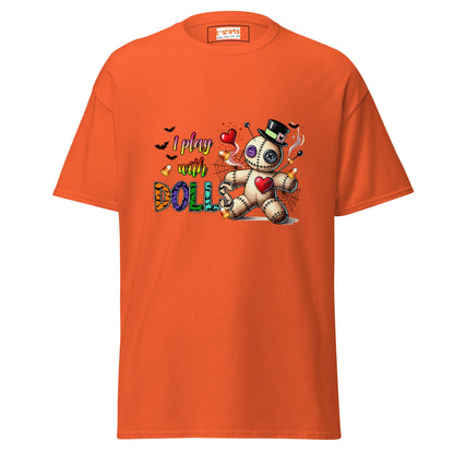 I Play with Dolls | Voodoo Doll T-Shirt - Orange - T-Shirts Online