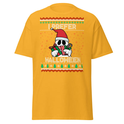 I Prefer Halloween T-Shirt | Funny Ghost Christmas Shirt - Gold - T-Shirts Online