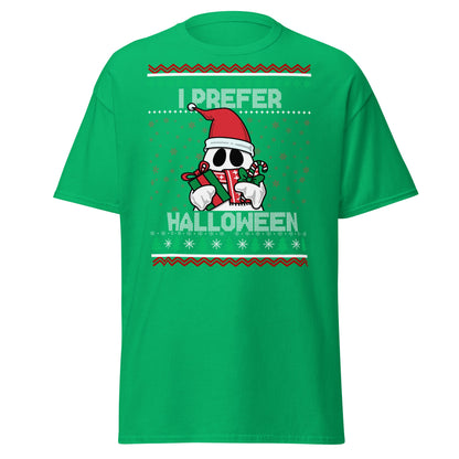 I Prefer Halloween T-Shirt | Funny Ghost Christmas Shirt - Irish Green - T-Shirts Online