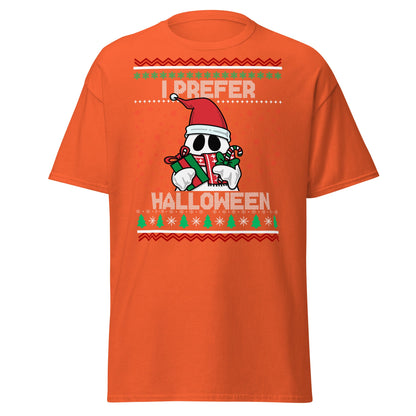 I Prefer Halloween T-Shirt | Funny Ghost Christmas Shirt - Orange - T-Shirts Online