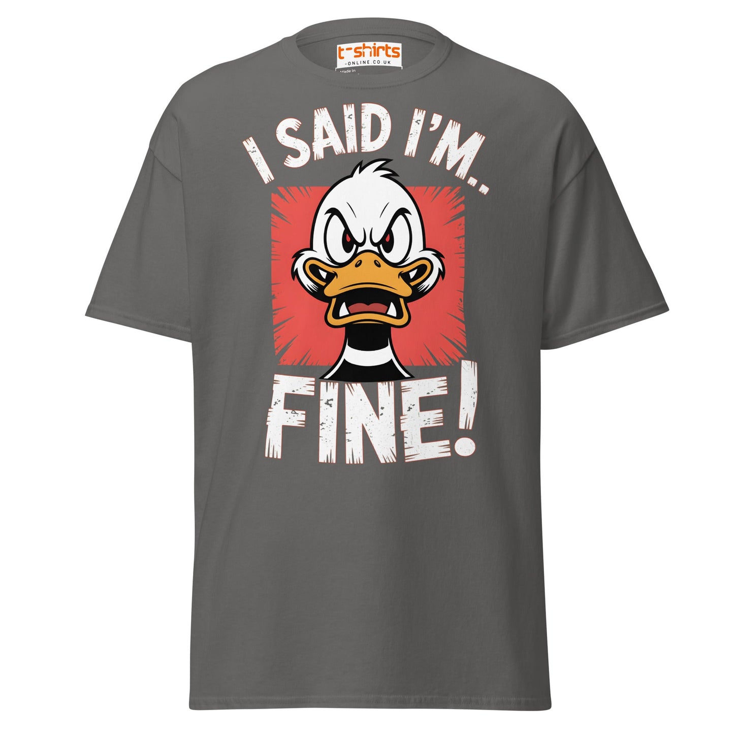 I Said I’m Fine Angry Duck Funny T-Shirt - Charcoal - T-Shirts Online